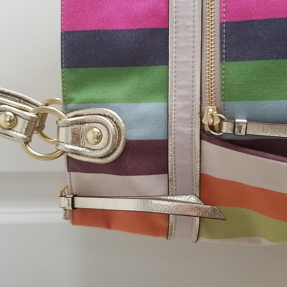 Coach Legacy Stripe Tote Y2K Extra Large Brand New Rainbow Hues - Picture 2 of 16